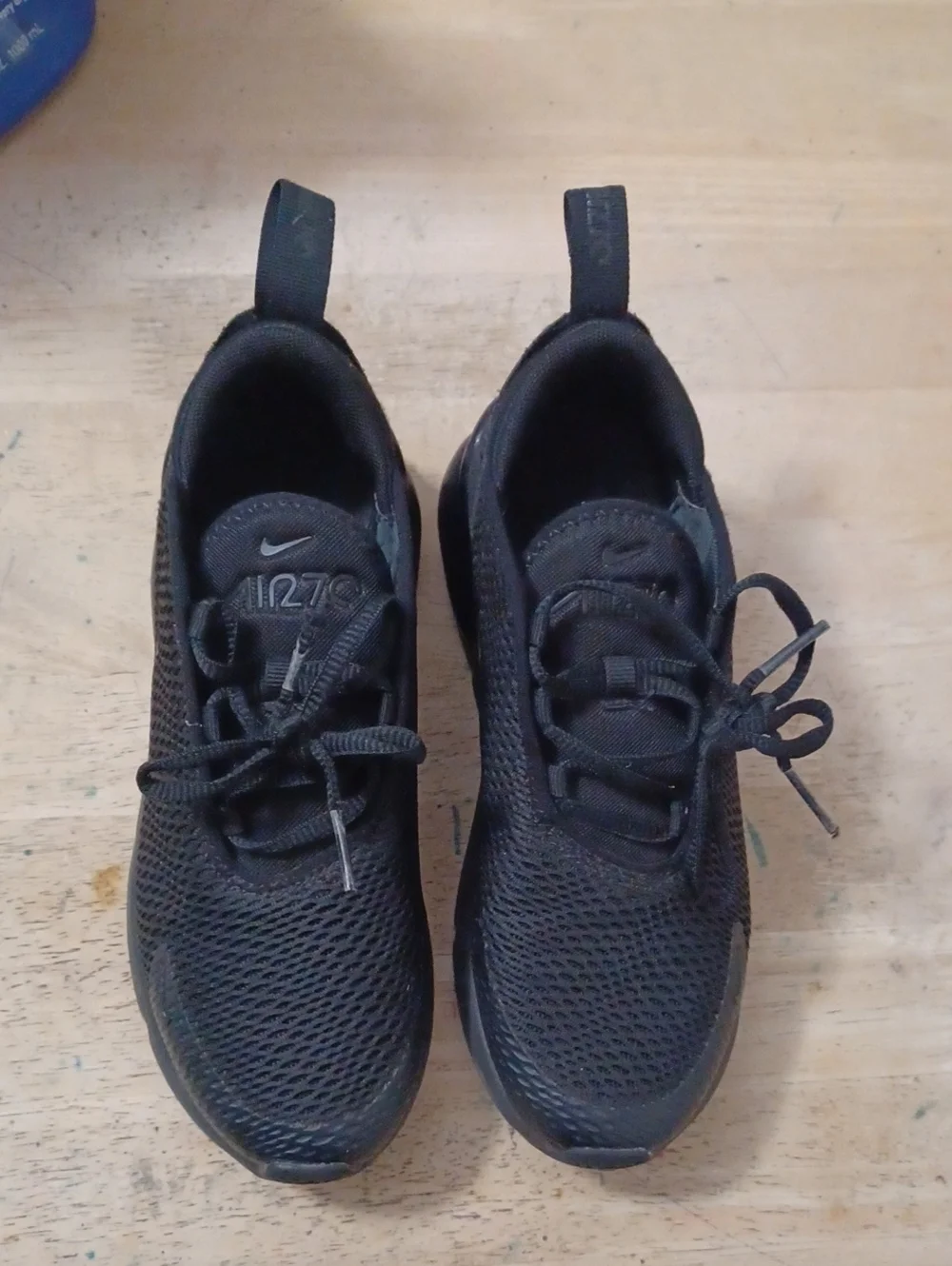 Nike Air Max 270 Black Mesh Running Sneakers For Kids Size 2.5Y